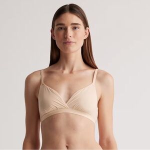 NEW QUINCE Pack Of 2 Second Skin Crossover Bralettes Beige 17